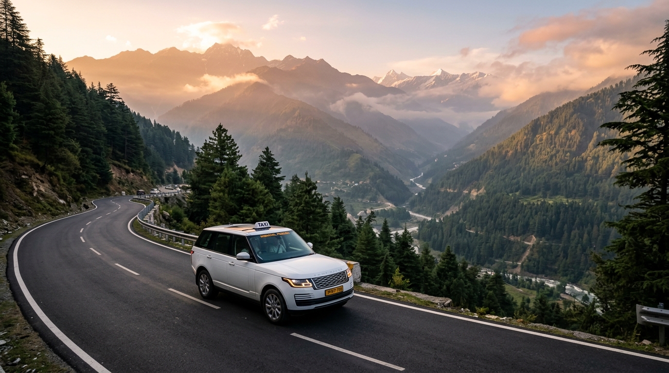 North India Scenic Mountain Highway Cab